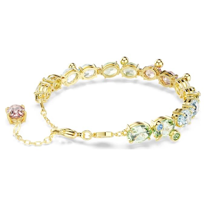 Gema-armband met gemengde slijpvormen, veelkleurig, verguld Gema-armband met gemengde slijpvormen, veelkleurig, verguld