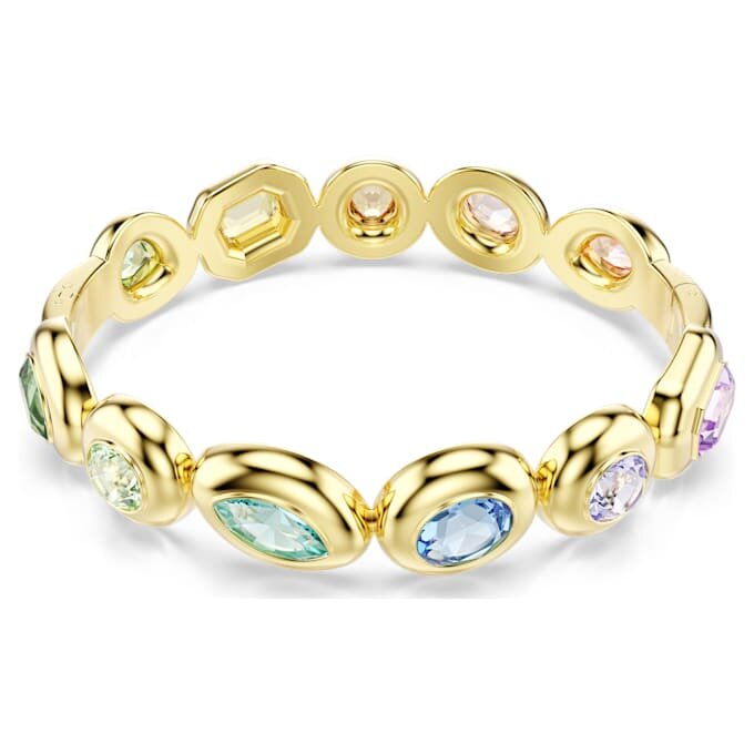 Gema-armband met gemengde slijpvormen, veelkleurig, verguld in goudkleur Gema-armband met gemengde slijpvormen, veelkleurig, verguld in goudkleur