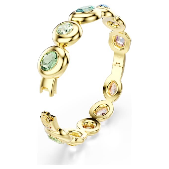 Gema-armband met gemengde slijpvormen, veelkleurig, verguld in goudkleur Gema-armband met gemengde slijpvormen, veelkleurig, verguld in goudkleur