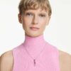 Gema-hanger met gemengde slijpvormen, roze, gerhodineerd Gema-hanger met gemengde slijpvormen, roze, gerhodineerd