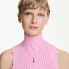 Gema-hanger met gemengde slijpvormen, roze, gerhodineerd