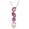 Gema-hanger met gemengde slijpvormen, roze, gerhodineerd Gema-hanger met gemengde slijpvormen, roze, gerhodineerd