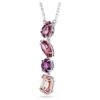 Gema-hanger met gemengde slijpvormen, roze, gerhodineerd Gema-hanger met gemengde slijpvormen, roze, gerhodineerd