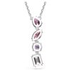 Gema-hanger met gemengde slijpvormen, roze, gerhodineerd Gema-hanger met gemengde slijpvormen, roze, gerhodineerd