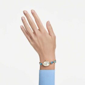 Gema-horloge met kristallen armband, goudkleurig, goudkleurige afwerking