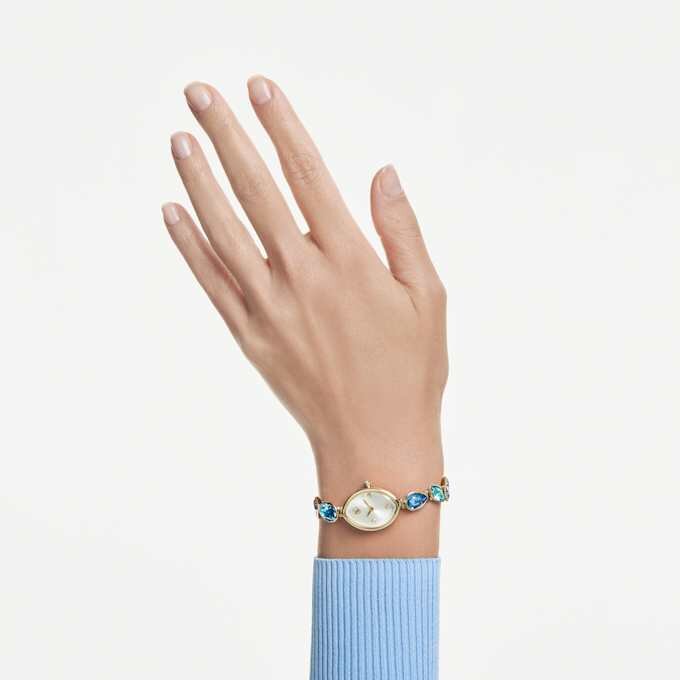 Gema-horloge met kristallen armband, goudkleurig, goudkleurige afwerking Gema-horloge met kristallen armband, goudkleurig, goudkleurige afwerking