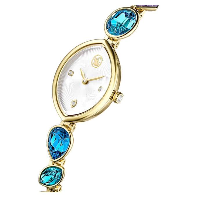 Gema-horloge met kristallen armband, goudkleurig, goudkleurige afwerking Gema-horloge met kristallen armband, goudkleurig, goudkleurige afwerking
