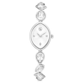 Gema-horloge met kristallen armband, zilverkleurig, roestvrij staal Gema-horloge met kristallen armband, zilverkleurig, roestvrij staal