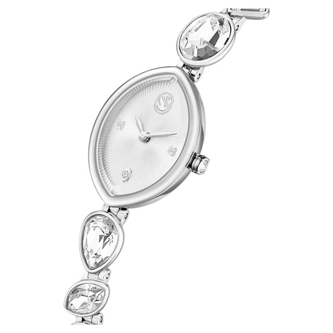 Gema-horloge met kristallen armband, zilverkleurig, roestvrij staal Gema-horloge met kristallen armband, zilverkleurig, roestvrij staal