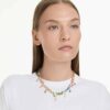 Gema-ketting met gemengde slijpvormen, hangende kristallen, veelkleurig, verguld Gema-ketting met gemengde slijpvormen, hangende kristallen, veelkleurig, verguld