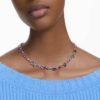 Gema-ketting met gemengde slijpvormen, veelkleurig, gerhodineerd