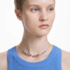 Gema-ketting met gemengde slijpvormen, veelkleurig, gerhodineerd Gema-ketting met gemengde slijpvormen, veelkleurig, gerhodineerd