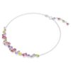 Gema-ketting met gemengde slijpvormen, veelkleurig, gerhodineerd Gema-ketting met gemengde slijpvormen, veelkleurig, gerhodineerd