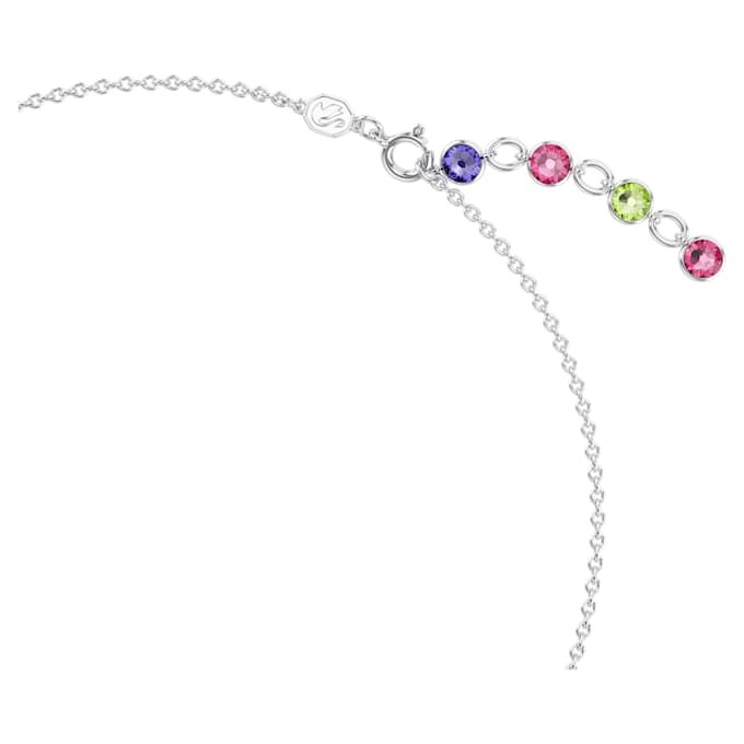 Gema-ketting met gemengde slijpvormen, veelkleurig, gerhodineerd Gema-ketting met gemengde slijpvormen, veelkleurig, gerhodineerd