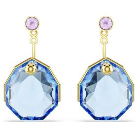 Gema oorbellenhulsjes blauw, verguld Gema oorbellenhulsjes blauw, verguld