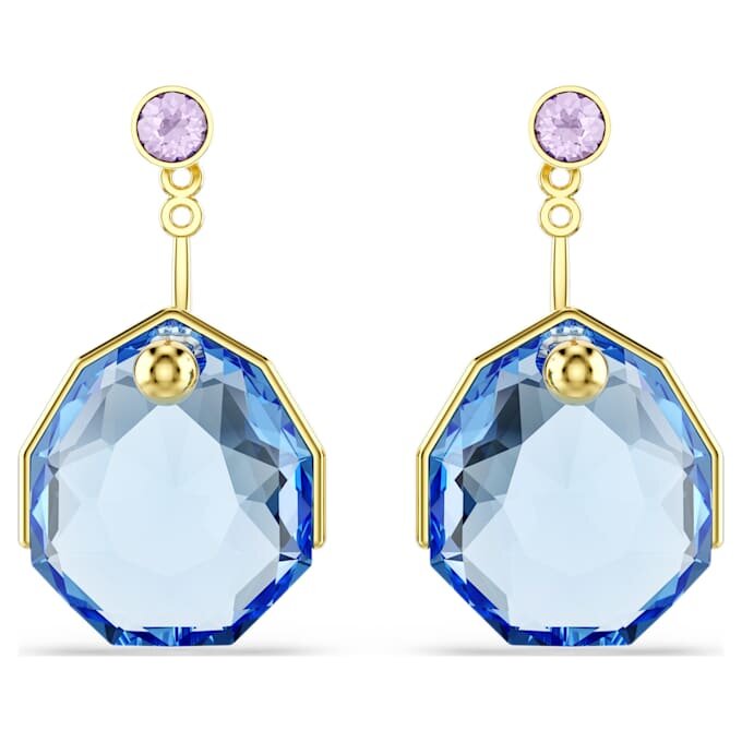 Gema oorbellenhulsjes blauw, verguld Gema oorbellenhulsjes blauw, verguld