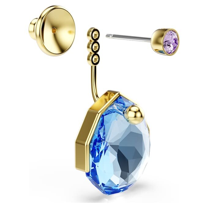 Gema oorbellenhulsjes blauw, verguld Gema oorbellenhulsjes blauw, verguld