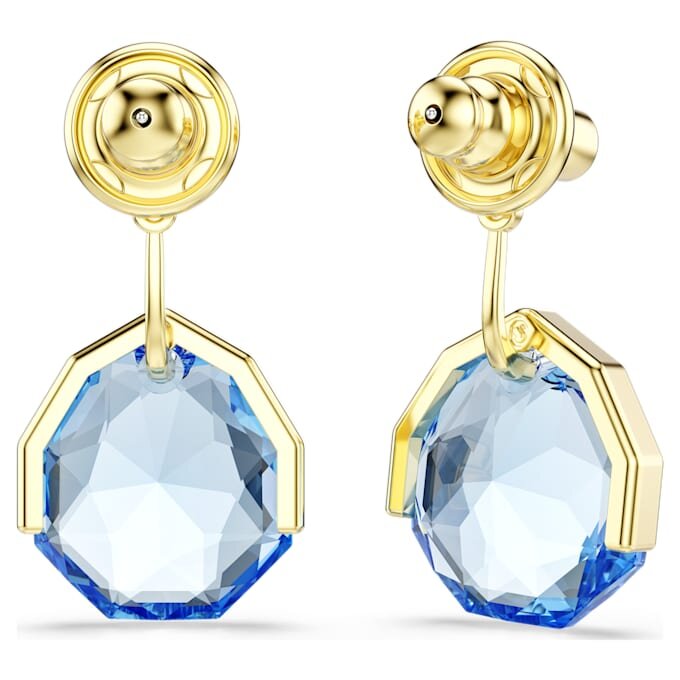 Gema oorbellenhulsjes blauw, verguld Gema oorbellenhulsjes blauw, verguld