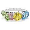 Gema-ring met gemengde slijpvormen, veelkleurig, gerhodineerd Gema-ring met gemengde slijpvormen, veelkleurig, gerhodineerd