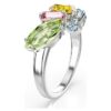 Gema-ring met gemengde slijpvormen, veelkleurig, gerhodineerd Gema-ring met gemengde slijpvormen, veelkleurig, gerhodineerd