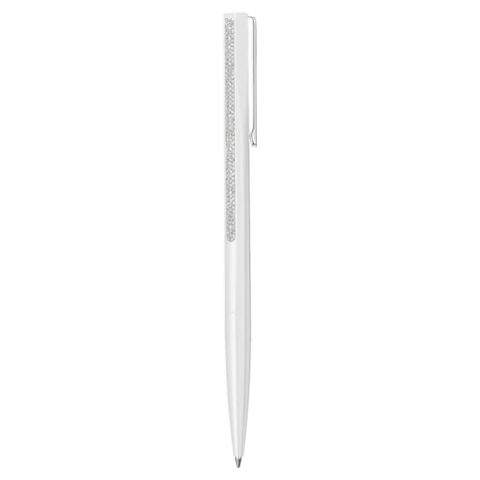 Glanzende balpen, wit gelakt, verchroomd Glanzende balpen, wit gelakt, verchroomd