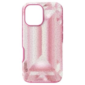 High smartphonehoesje met kristalprintmotief, iPhone® 16, roze