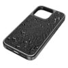 High smartphonehoesje met platte achterkant en kristallen, iPhone® 15 Pro, zwart