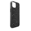 High smartphonehoesje met platte achterkant en kristallen, iPhone® 15, zwart
