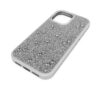 High smartphonehoesje met platte achterkant en kristallen, iPhone® 17, zilverkleurig