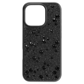 High smartphonehoesje met verspreid patroon, iPhone® 16 Pro, zwart