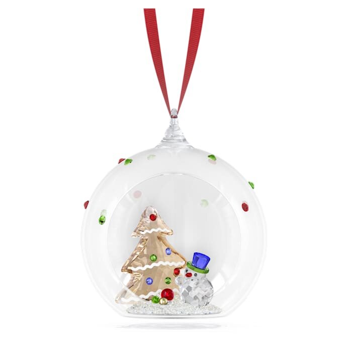 Holiday Cheers-kerstboomversiering met boom en sneeuwpop Holiday Cheers-kerstboomversiering met boom en sneeuwpop