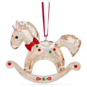 Holiday Cheers-kerstversiering in de vorm van een peperkoek-schommelpaard