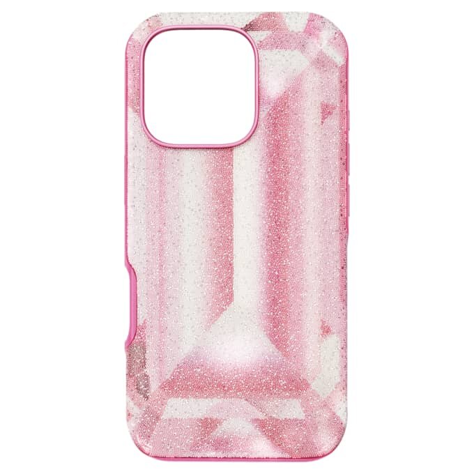 Hoog smartphonehoesje met kristallen printmotief, iPhone® 16 Pro, roze Hoog smartphonehoesje met kristallen printmotief, iPhone® 16 Pro, roze