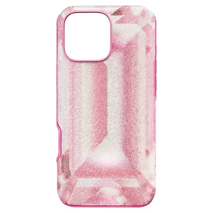 Hoog smartphonehoesje met kristallenprintmotief, iPhone® 16 Pro Max, roze Hoog smartphonehoesje met kristallenprintmotief, iPhone® 16 Pro Max, roze