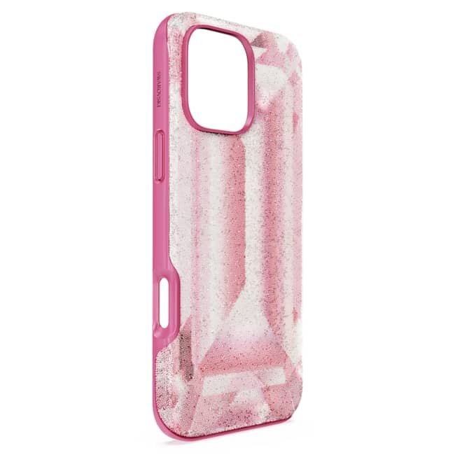 Hoog smartphonehoesje met kristallenprintmotief, iPhone® 16 Pro Max, roze Hoog smartphonehoesje met kristallenprintmotief, iPhone® 16 Pro Max, roze