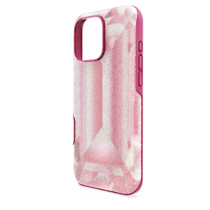 Hoog smartphonehoesje met kristallenprintmotief, iPhone® 16 Pro Max, roze Hoog smartphonehoesje met kristallenprintmotief, iPhone® 16 Pro Max, roze