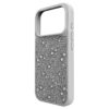 Hoog smartphonehoesje met platte achterkant en kristallen, iPhone® 17 Pro, zilverkleurig