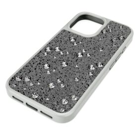Hoog smartphonehoesje met verspreid patroon, iPhone® 16, zilverkleurig