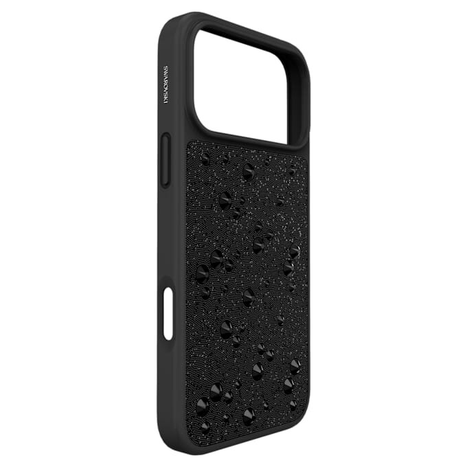Hoogwaardige smartphonehoes met platte achterkant en kristallen, iPhone® 17 Pro Max, zwart Hoogwaardige smartphonehoes met platte achterkant en kristallen, iPhone® 17 Pro Max, zwart
