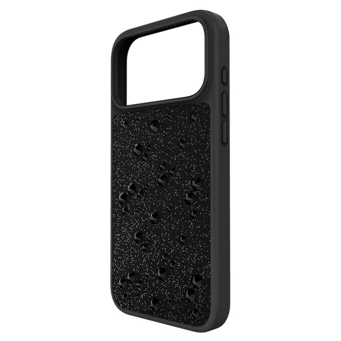 Hoogwaardige smartphonehoes met platte achterkant en kristallen, iPhone® 17 Pro Max, zwart Hoogwaardige smartphonehoes met platte achterkant en kristallen, iPhone® 17 Pro Max, zwart
