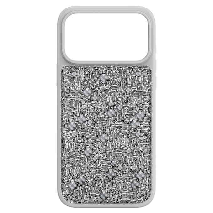 Hoogwaardige smartphonehoes met platte kristallen, iPhone® 17 Pro Max, zilverkleurig Hoogwaardige smartphonehoes met platte kristallen, iPhone® 17 Pro Max, zilverkleurig