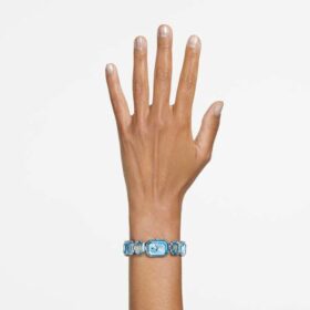 Horloge met achthoekig geslepen armband, blauw, roestvrij staal Horloge met achthoekig geslepen armband, blauw, roestvrij staal