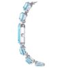 Horloge met achthoekig geslepen armband, blauw, roestvrij staal Horloge met achthoekig geslepen armband, blauw, roestvrij staal