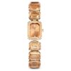Horloge met achthoekig geslepen armband, bruin, champagnekleurige afwerking