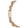 Horloge met achthoekig geslepen armband, bruin, champagnekleurige afwerking