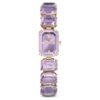Horloge met achthoekig geslepen armband, paars, champagnekleurige afwerking