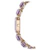 Horloge met achthoekig geslepen armband, paars, champagnekleurige afwerking