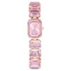 Horloge met achthoekig geslepen armband, roze, roségoudkleurige afwerking