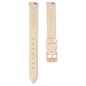 Horlogeband 12 mm (0,47″) breed, leer, beige, roségoudkleurige afwerking Horlogeband 12 mm (0,47″) breed, leer, beige, roségoudkleurige afwerking