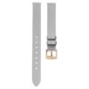 Horlogeband 12 mm (0,47″) breed, leer, zilverkleurig, roségoudkleurige afwerking Horlogeband 12 mm (0,47″) breed, leer, zilverkleurig, roségoudkleurige afwerking